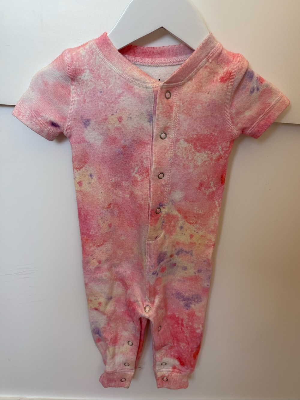 P.J. Salvage Kids Pink Tie-Dye Short-Sleeve One-Piece